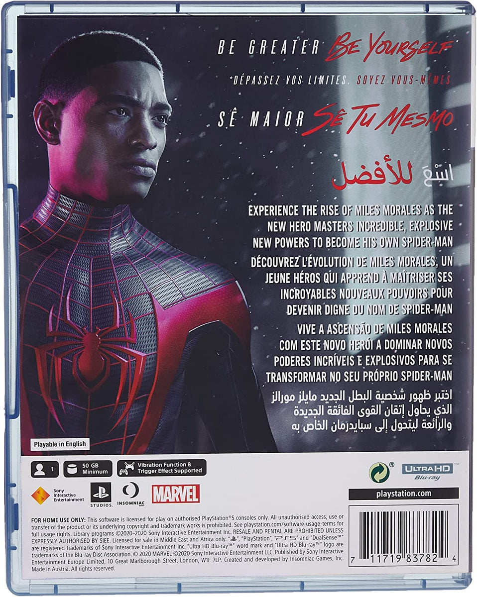 Bd PS5 Spiderman Miles Morales juego CD Cassette Bluray